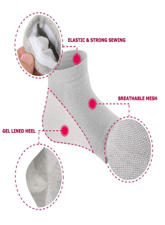 Runee Moisturizing Gel Heel Socks Open Toe For Dry, Hard, Rough, And Cracked Skin - Treatment Care For Softer Heel, 3 Pair - Image 5
